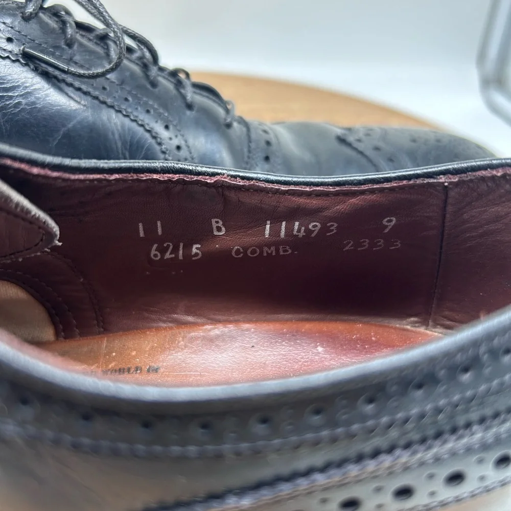 Allen‎ Edmonds McAllister Oxford Dress Shoes Black Lace Wingtip Sz 11B